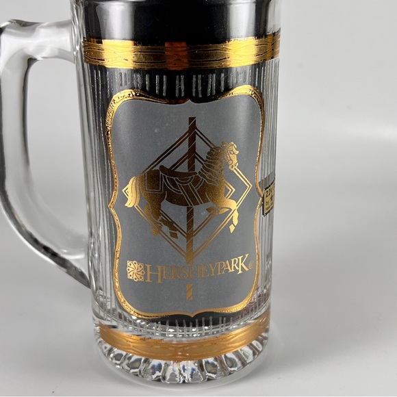 Vtg Hershey Park Carousel Horse Drinking Mug Glassware Barware Astar 22K Gold - Picture 10 of 14